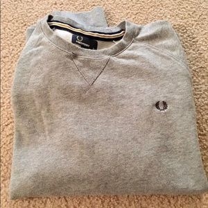 Fred Perry XL Grey Loopback Crew Neck Sweatshirt
